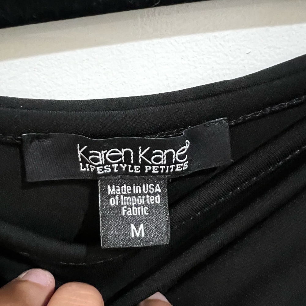 Karen Kane Elegant Black Off-Shoulder Dress - Picture 3 of 5